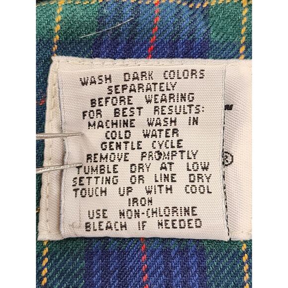 Vintage Koret City Blues Quilted Denim Snap Vest Plaid Crop Pant Set Size 8 Blue - Picture 5 of 16